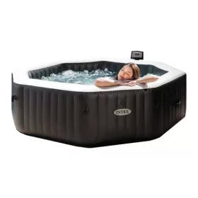   INTEX PureSPA Onyx Black Octagon jacuzzi, sóbontó készülékkel, 4 személyes, D201 x 71 cm, fekete / fehér (28458)