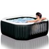 INTEX PureSPA Onyx Black Octagon jacuzzi, sóbontó készülékkel, 4 személyes, D201 x 71 cm, fekete / fehér (28458)