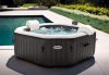 INTEX PureSPA Onyx Black Octagon jacuzzi, sóbontó készülékkel, 4 személyes, D201 x 71 cm, fekete / fehér (28458)