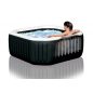 INTEX PureSPA Onyx Black Octagon jacuzzi, sóbontó készülékkel, 6 személyes, D218 x 71 cm, fekete / fehér (28462)