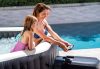 INTEX PureSPA Onyx Black Octagon jacuzzi, sóbontó készülékkel, 6 személyes, D218 x 71 cm, fekete / fehér (28462)