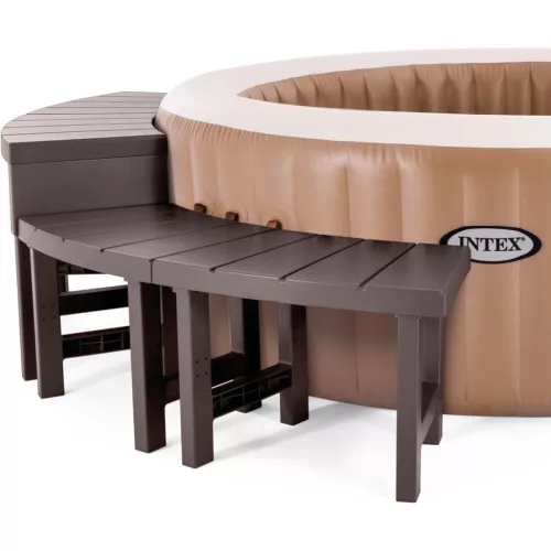 Pad szett, Intex PureSpa, 221 × 76 × 60 cm, barna, 2 közepes és 2 magas pad, összekapcsolható, 160 kg teherbírás, 4 személyes kerek jakuzzihoz (28515)