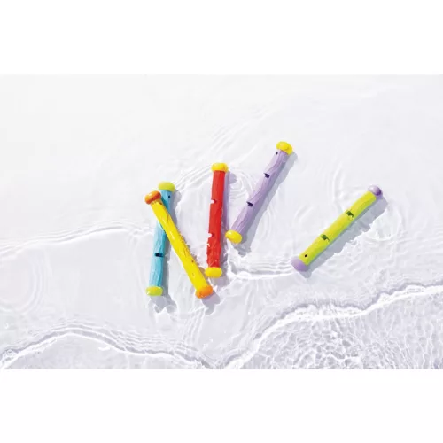 Víz alatti játék, Intex, Játékpálcikák, 19 × 3 cm, többszínű, puha rugalmas anyagból, süllyedő kialakítással, függőlegesen megáll a vízben (55504)