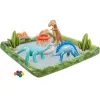 INTEX Jurassic Adventure Play Center felfújható vízicentrum, élménymedence, 201 × 201 × 36 cm (56132)