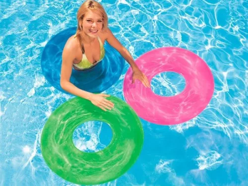 INTEX átlátszó kék úszógumi D76cm (59260)