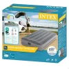 Felfújható vendégágy, Intex Twin Prestige középmagas matrac, 99 x 191 x 30 cm, szürke, egyszemélyes, szálas belső szerkezettel, puha felülettel, beépített USB-s elektromos pumpával (64112)