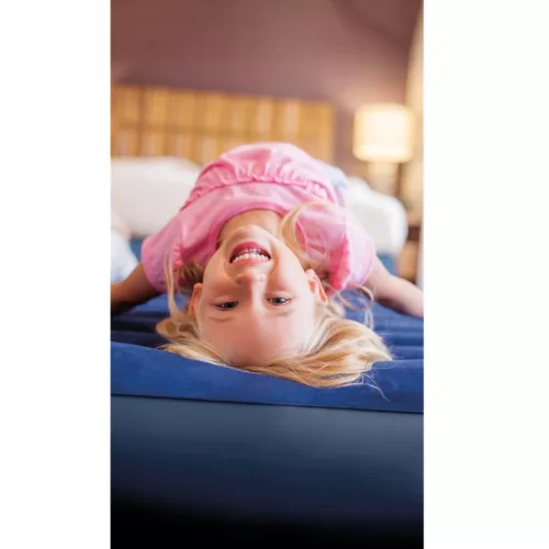 INTEX Classic Downy felfújható matrac, 152 x 203 x 25 cm, kék, plüss felső rész, 2in1 szelep, Wave Beam belső szerkezet (64759)