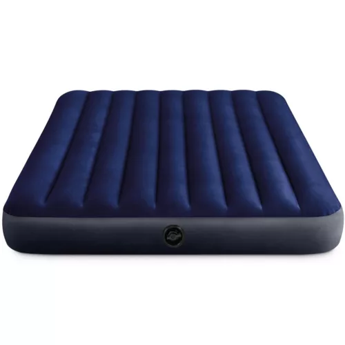 INTEX Classic Downy felfújható matrac, 152 x 203 x 25 cm, kék, plüss felső rész, 2in1 szelep, Wave Beam belső szerkezet (64759)