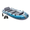 Felfújható csónak szett, Intex Excursion 5, 366 x 168 x 43 cm, kék, ötszemélyes, megerősített PVC, pumpával és evezőkkel (66325)