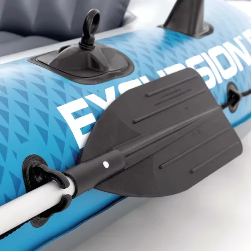 Felfújható csónak szett, Intex Excursion 5, 366 x 168 x 43 cm, kék, ötszemélyes, megerősített PVC, pumpával és evezőkkel (66325)