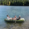 Felfújható csónak szett, Intex Seahawk 3, 295 x 137 x 43 cm, zöld, háromszemélyes, megerősített PVC, pumpával és evezőkkel (66333)