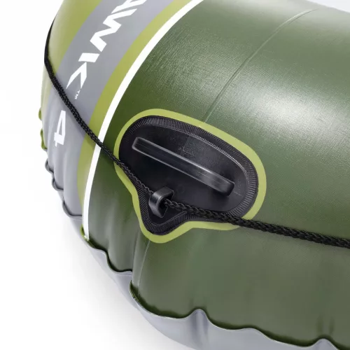 Felfújható csónak szett, Intex Seahawk 4, 351 x 145 x 48 cm, zöld, négyszemélyes, megerősített PVC, pumpával és evezőkkel (66334)