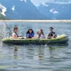 Felfújható csónak szett, Intex Seahawk 4, 351 x 145 x 48 cm, zöld, négyszemélyes, megerősített PVC, pumpával és evezőkkel (66334)