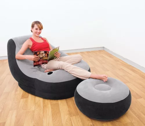 INTEX Ultra Lounge felfújható fotel, lábtartóval, 99 x 130 x 76cm (68564)