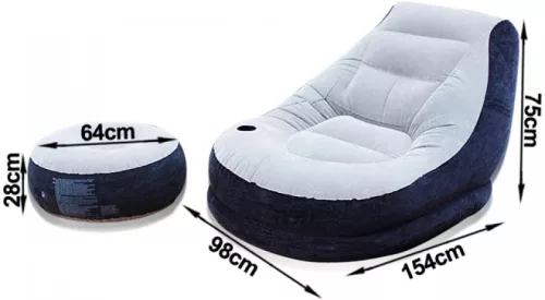 INTEX Ultra Lounge felfújható fotel, lábtartóval, 99 x 130 x 76cm (68564)