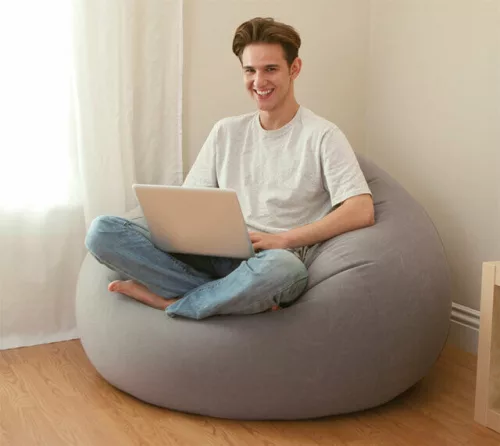 Intex Beanless felfújható fotel, szürke 107 x 104 x 69cm (68579)