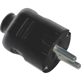   GAO 0142H földelt dugvilla középső kábelbevezetéssel, fekete, 250 V~/10A