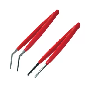   Pro'skit 908-T301 műszerészcsipesz-pár, 150 mm, egyenes és 45'-ban hajlított, szigetelt bevonat