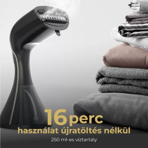 AENO AGS0003 GS3 ruhagőzölő, 160 °C-os gőz, 250 ml-es tartály, 3 üzemmód, LED visszajelzés, automatikus kikapcsolás