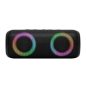 SAL BT2000 boombox, 2x10W, MP3 zenelejátszó, Bluetooth, mélysugárzó, basszus, RGB LED fényjáték, beépített akkumulátor, IPX5