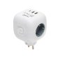 Home CUBE1 kocka elosztó USB töltővel, 3 aljzat gyermekvédelemmel, 1db USB C, 2db USB A, max. 3680 W