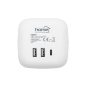 Home CUBE1 kocka elosztó USB töltővel, 3 aljzat gyermekvédelemmel, 1db USB C, 2db USB A, max. 3680 W