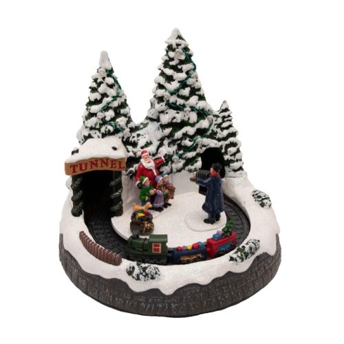 Home DRM 8 dioráma, mikulás, vonat, LED, világító, zenélő, beltéri