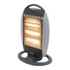 Home FK 21 álló elektromos halogén hősugárzó fűtőtest, 400W/800W/1200W, oszcillálás, IP20 védelem, fekete/ezüst