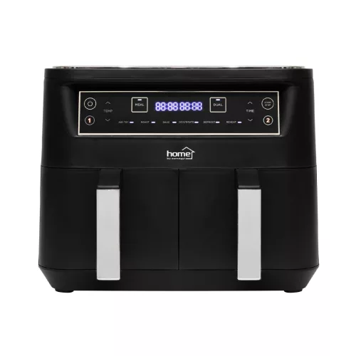 Home HG AF 24 air fryer, forrólevegős fritőz, 2 X 3,8 literes, 6-féle üzemmód, 2460 W, MEAL funkció, DUAL funkció, fekete