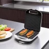 HOME HGP4 panini szendvicssütő, 1200 W, nagy sütőfelület, tapadásmentes, jelzőfények