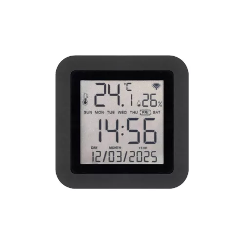 Home HSTHR távirányító, hő- és páratartalom mérő, óra, LCD kijelző, Smart Life, Tuya Smart, okos otthon, telefonos értesítés, automatizálás, eszközvezérlés, riasztás, USB tápellátás