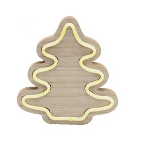   Home KAD 28 fa asztaldísz, fenyő, LED neon-light szalag, melegfehér