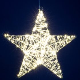   Home KAD40 csillag fém dekoráció, 320db melegfehér micro LED, fém kivitel, 5m tápkábel, adapteres tápellátás, beltéri kivitel