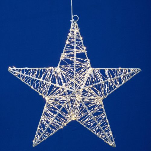 Home KAD40 csillag fém dekoráció, 320db melegfehér micro LED, fém kivitel, 5m tápkábel, adapteres tápellátás, beltéri kivitel