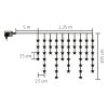 Home KAF 50L/WW LED-es csillag fényfüggöny, 1,35 m / 50 db melegfehér LED csillag figurákban, átlátszó vezeték, hálózati adapter, beltéri kivitel