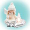 Home KDC 13 LED-es kerámia angyal figura, 1 db LED, fenyőfa