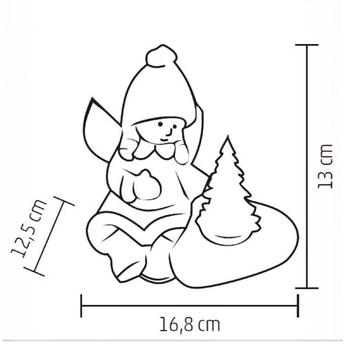 Home KDC 13 LED-es kerámia angyal figura, 1 db LED, fenyőfa