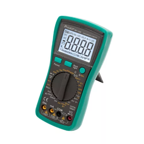 Pro’skit MT-1280 professzionális multiméter, AC/DC áram, feszültség, ellenállás, frekvencia, kapacitás, hőmérséklet, dióda, tranzisztor mérése