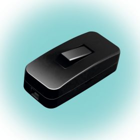   Home NV 1K/BK zsinórközi 1 pólusú kapcsoló, beltéri használatra, H03VVH2-F, 2X0,75 mm2 kábellel szerelhető, max. 4A, fekete