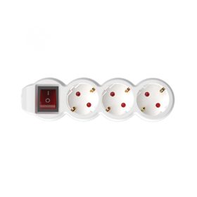   Home NV 3K-10/WH/1,5 hálózati elosztó, 10 m, H05VV-F 3G1,5 mm2 kábel, kétpólusú kapcsoló, IP20 kivitel, 3 védőérintkezős aljzat, max. 3500W, fehér