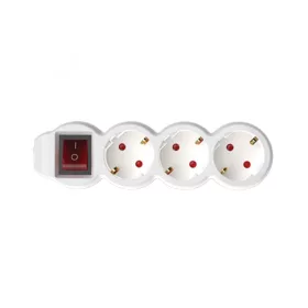   Home NV 3K-3/WH/1,5 hálózati elosztó, 3 m, H05VV-F 3G1,5 mm2 kábel, kétpólusú kapcsoló, IP20 kivitel, 3 védőérintkezős aljzat, max. 3500W, fehér