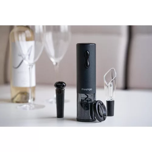 Prestigio PWO101BK Bolsena dugóhúzó készlet, fóliavágó, levegőztető, vákuumos dugó, 500 mAh beépített akkumulátor