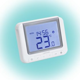   SALUS RT520 vezetékes szobatermosztát, Opentherm csatlakozó, kontaktus kimenet, LCD, PIN kód, szerviz figyelmeztető, 5 - 32,5 °C