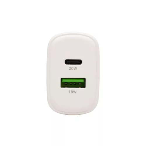 HOME SA20PPS USB hálózati gyorstöltő, 20 Watt, 2in1: USB-A + USB-C aljzat, QC + PD + PPS gyorstöltés, GaN technológia