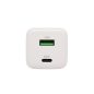HOME SA65PPS USB hálózati szupergyors töltő, 65Watt, 2in1: USB-A + USB-C aljzat, QC + PD + PPS gyorstöltés, GaN technológia