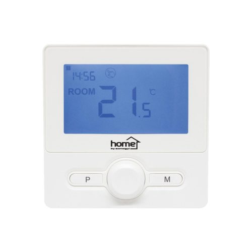 Home THE25W digitális vezetékes szobatermosztát, falra szerelhető, programozható, ablaknyitás-érzékelés, fagyvédelmi funkció, fehér