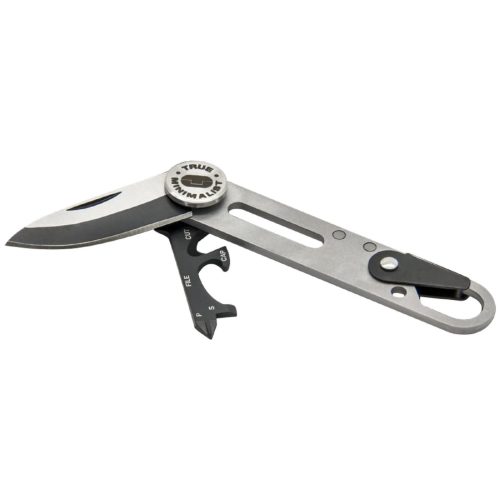 True Utility Minimalist, TU208K, multifunkcionális szerszám, designer kés, fekete titánbevonat, rozsdamentes acél penge