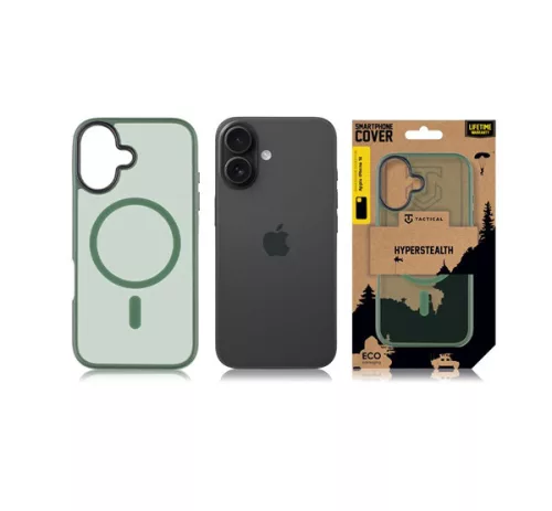 Tactical MagForce Hyperstealth Apple iPhone 16 Forest MagSafe hátlap tok, áttetsző/sötétszöld
