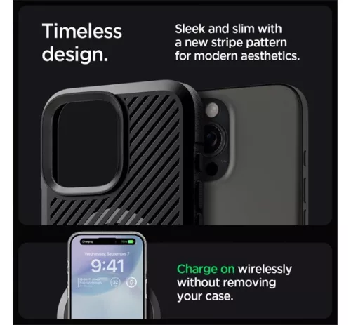 Spigen Core Armor MagFit Apple iPhone 16 Pro tok, MagSafe, Matte Black, fekete