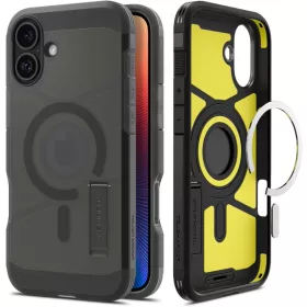   Spigen Tough Armor MagFit Apple iPhone 16 tok, MagSafe, Frost Black, fekete